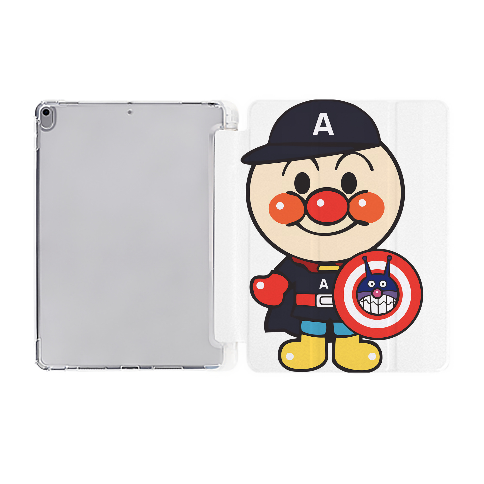 （画像用） アンパンマン Anpanman IPad ケース ペン収納付き 三つ折りスタンド PUレザー×シリコン 対応機種9.5/10.5/10.9インチ